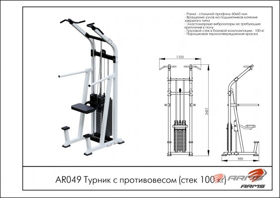 AR049 Турник с противовесом фото №2