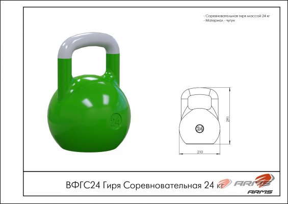 ВФГС24 Гиря Соревновательная 24 кг фото №2
