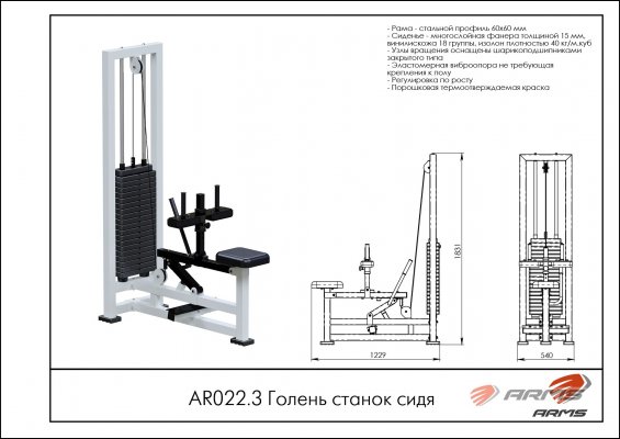 AR022.3 Голень станок сидя фото №2